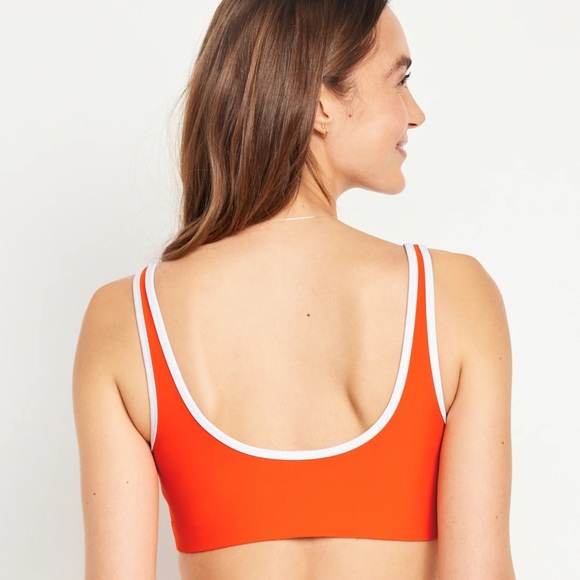NWT OLD NAVY Zip-Front Bikini Swim Top Color: Warm Sunset - Picture 3 of 9